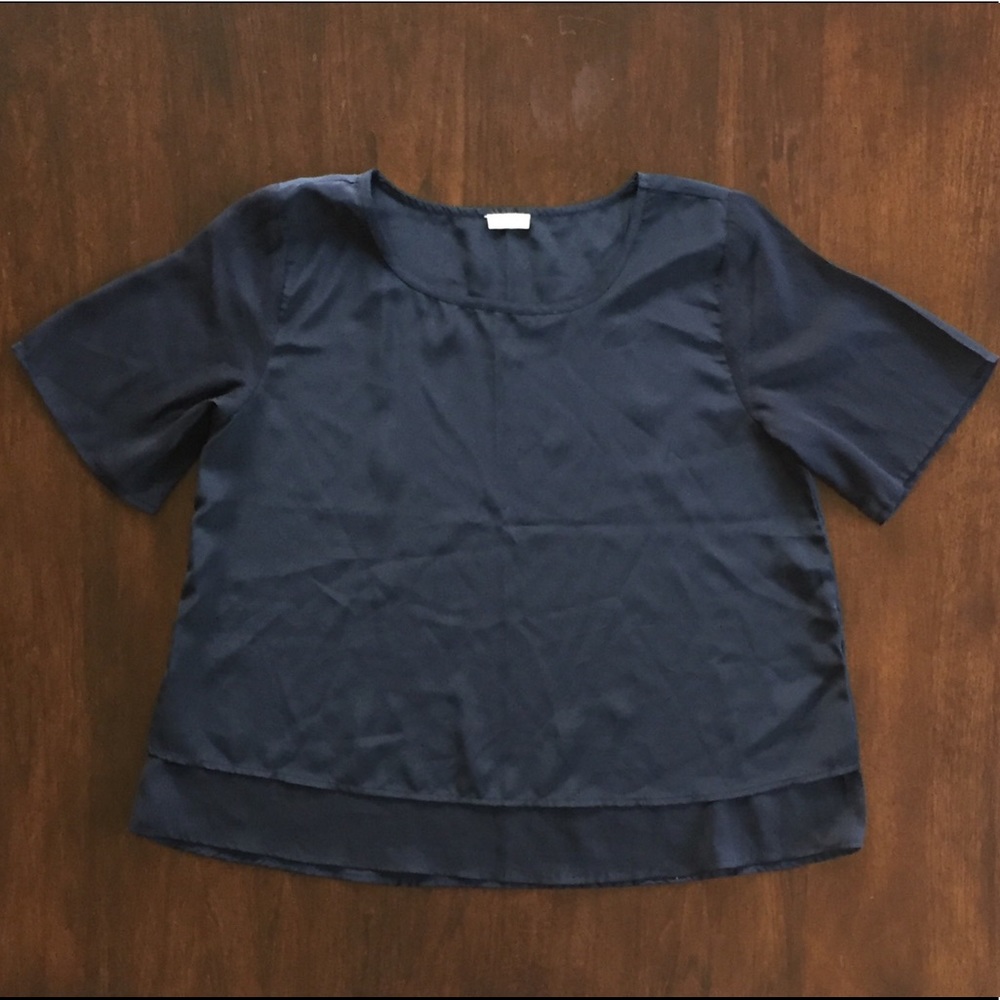 Black Satin-y Blouse